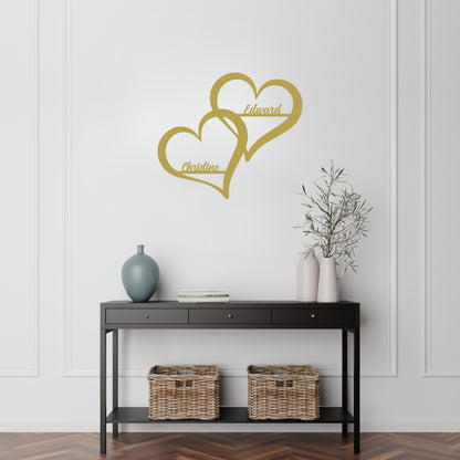 Personalized Hearts Metal Wall Sign