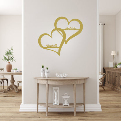 Personalized Hearts Metal Wall Sign