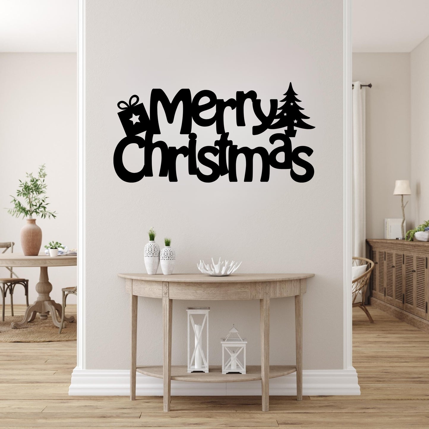 Merry Christmas Metal Wall Art