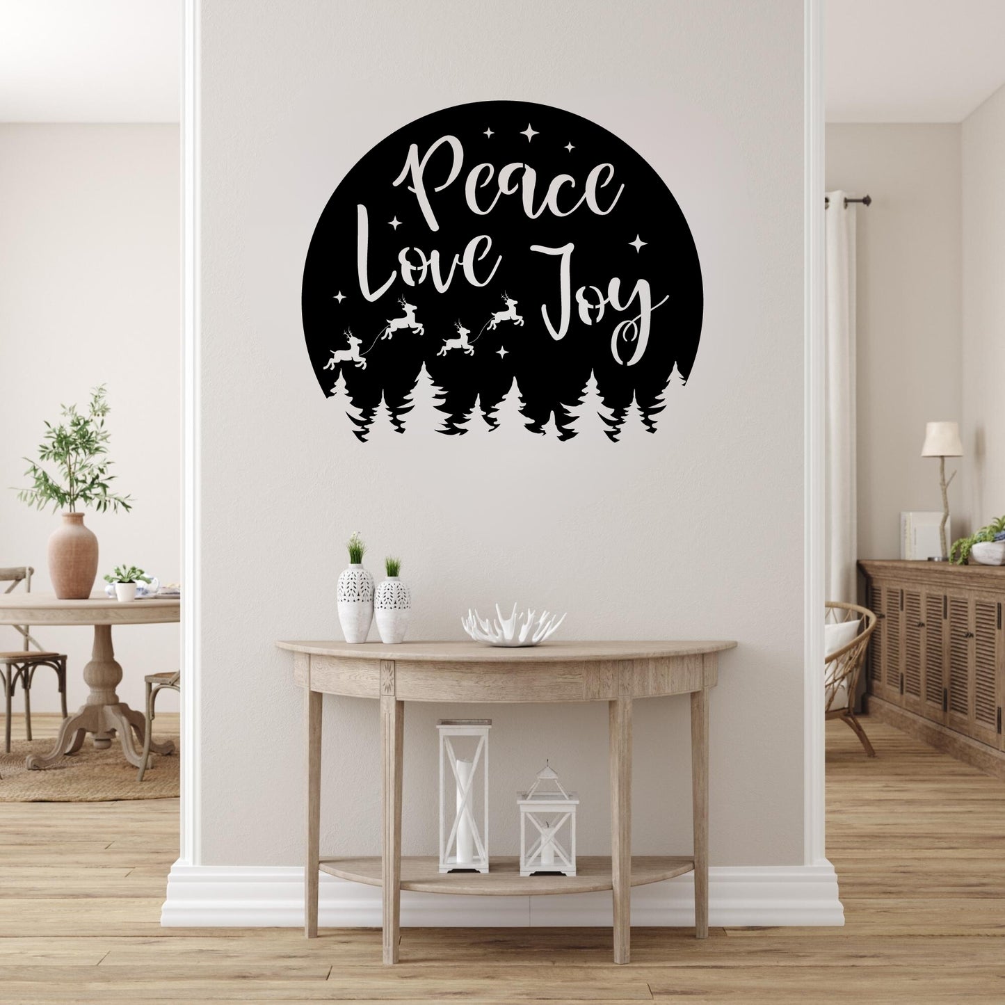 Peace Love Joy Metal Wall Art