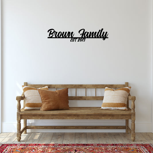 Personalized Metal Family Wall Sign Classy