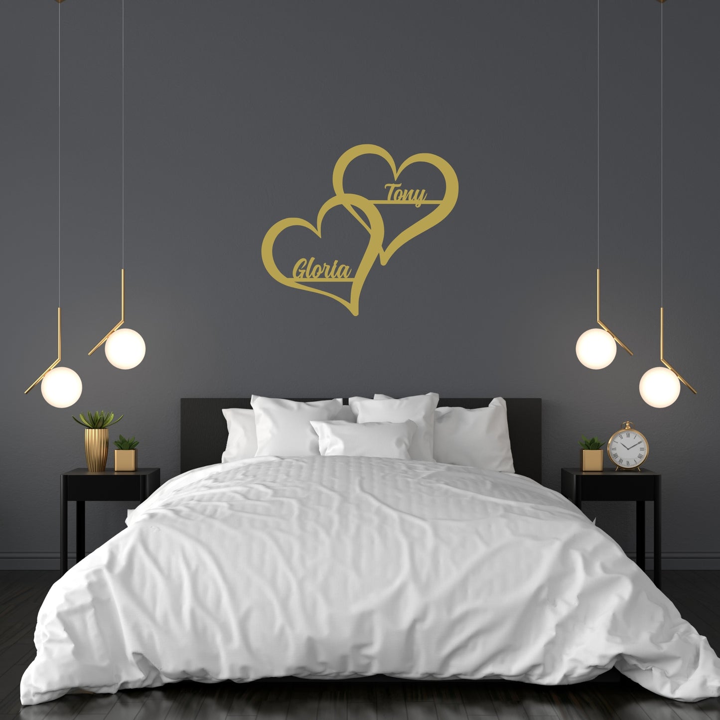 Personalized Hearts Metal Wall Sign