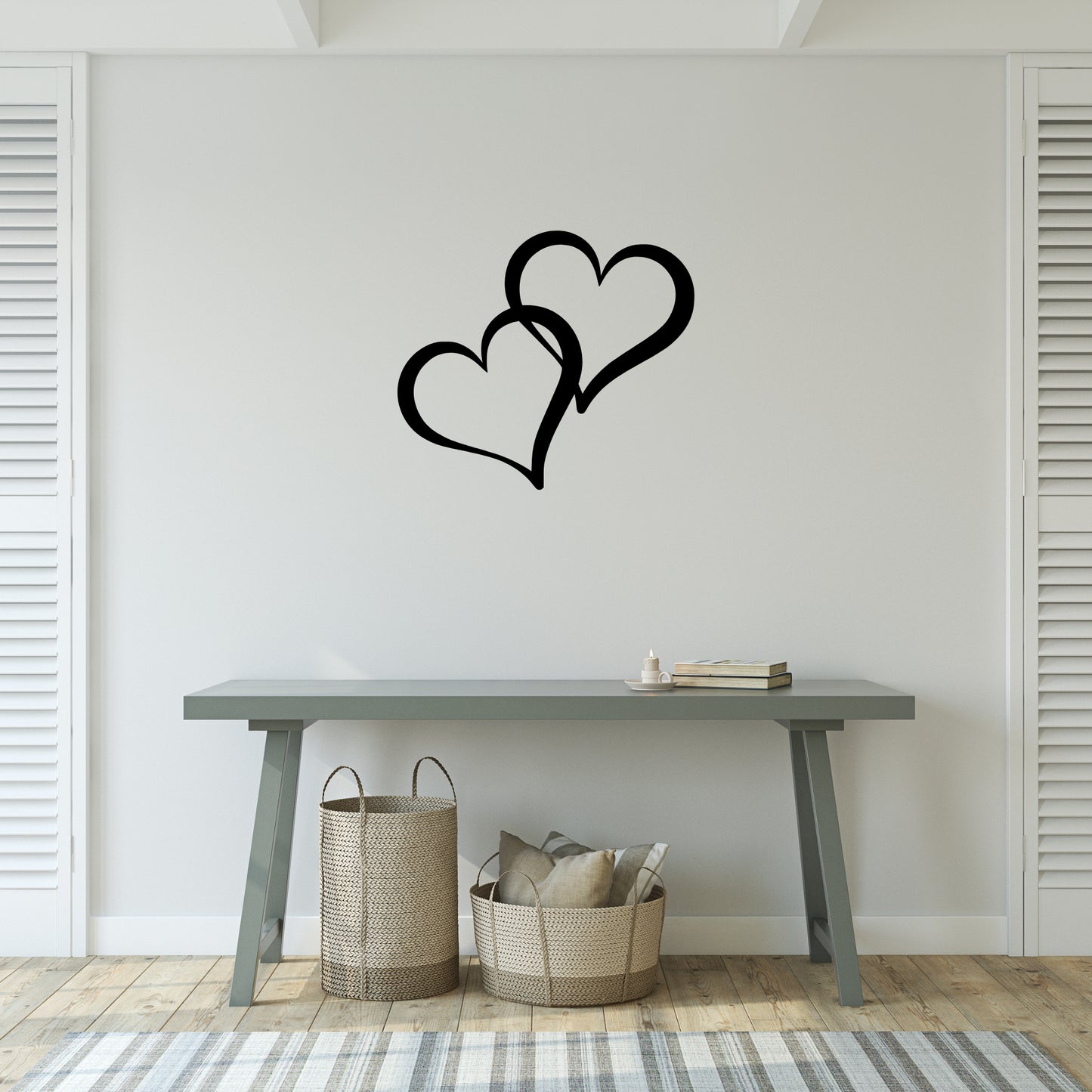 Double Hearts Metal Wall Art