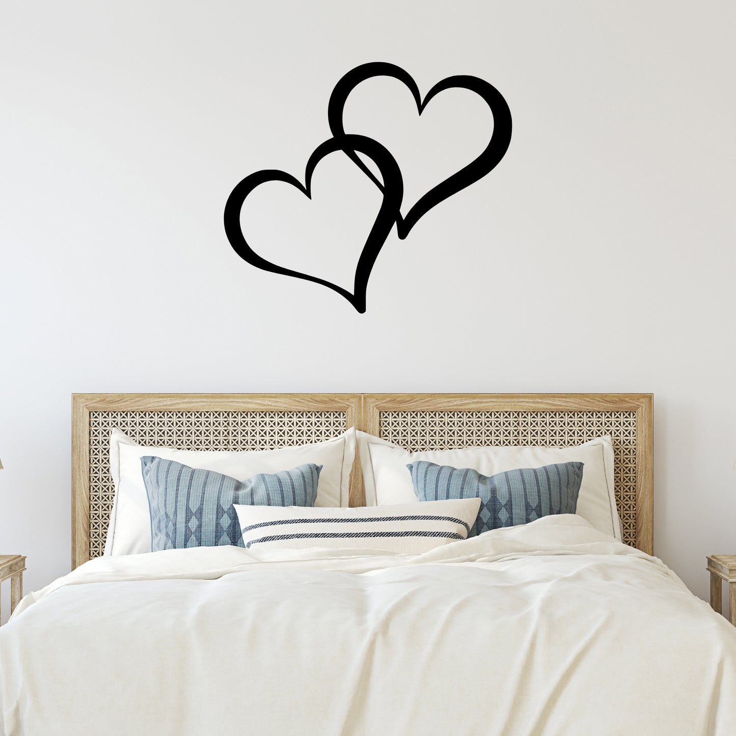 Double Hearts Metal Wall Art