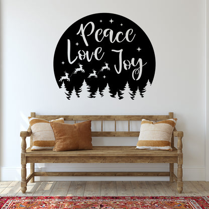 Peace Love Joy Metal Wall Art