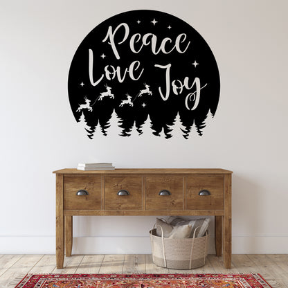 Peace Love Joy Metal Wall Art