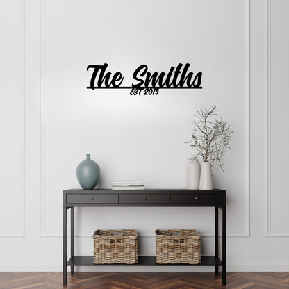 Personalized Metal Family Wall Sign Classy