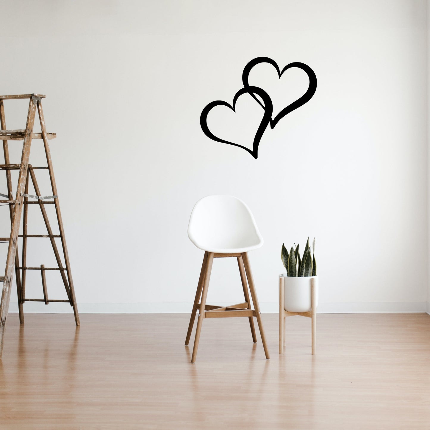 Double Hearts Metal Wall Art