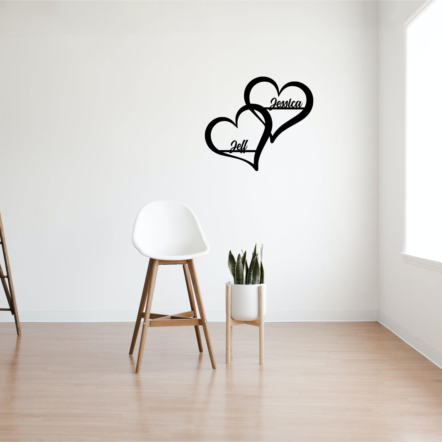 Personalized Hearts Metal Wall Sign