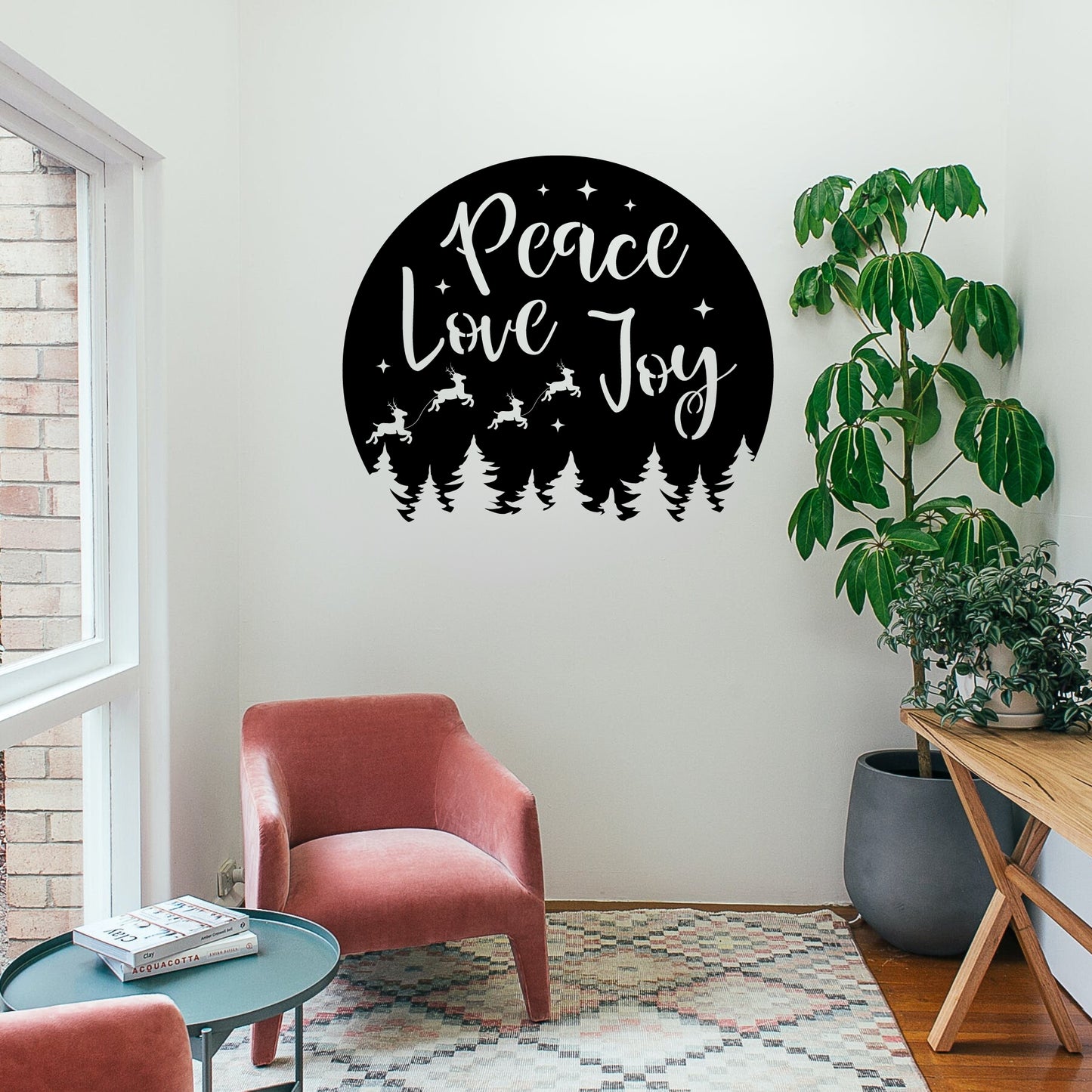 Peace Love Joy Metal Wall Art