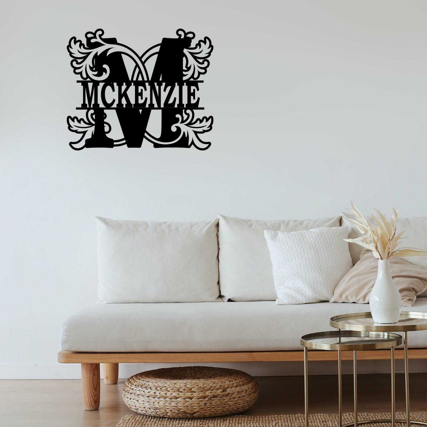 Personalized Split Letter Monogram Metal Sign