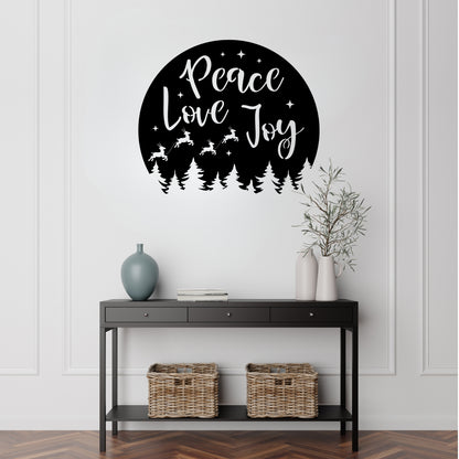 Peace Love Joy Metal Wall Art