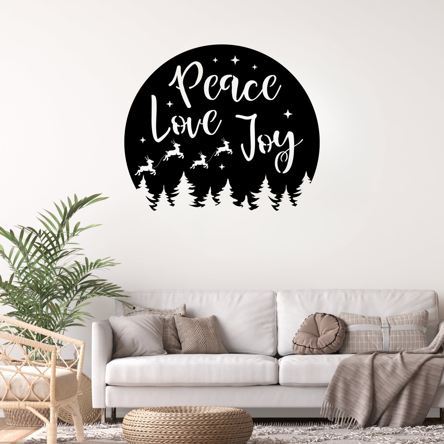 Peace Love Joy Metal Wall Art