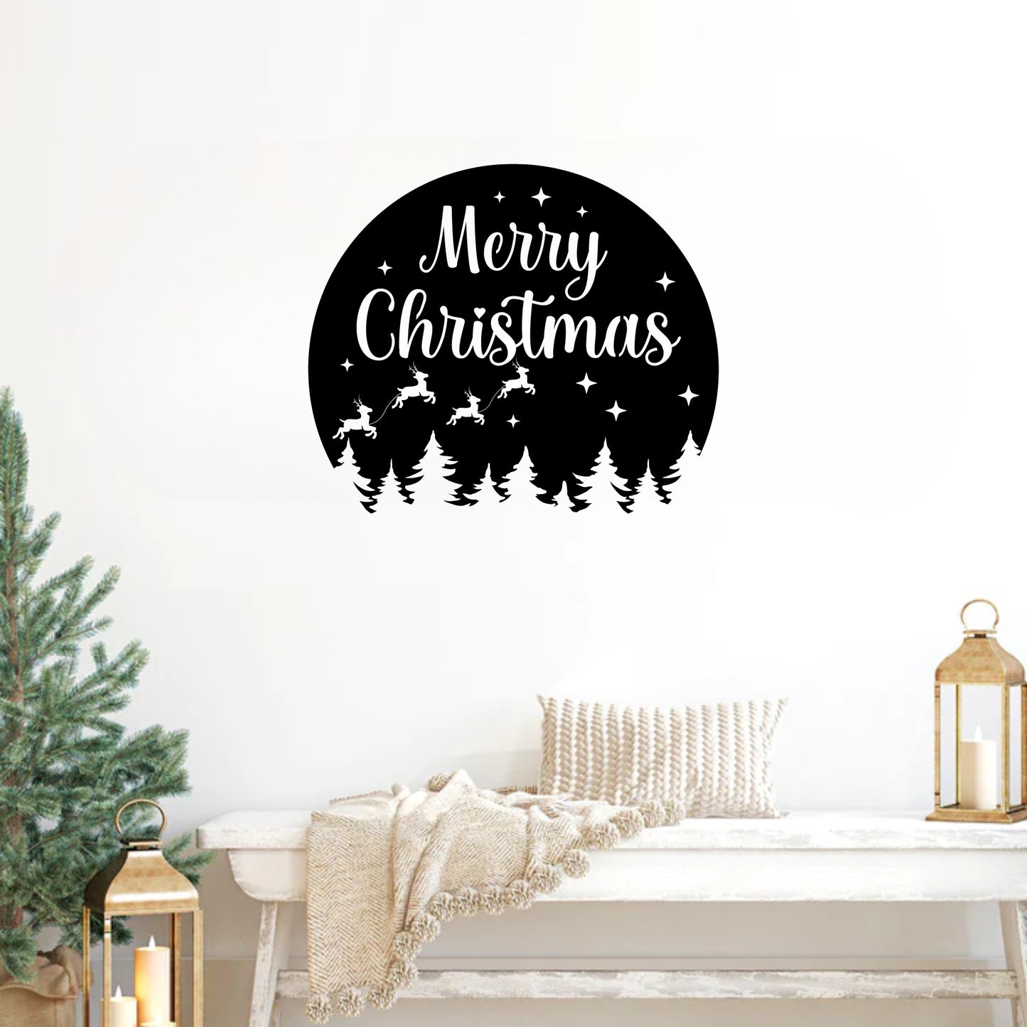 Merry Christmas Metal Wall Art