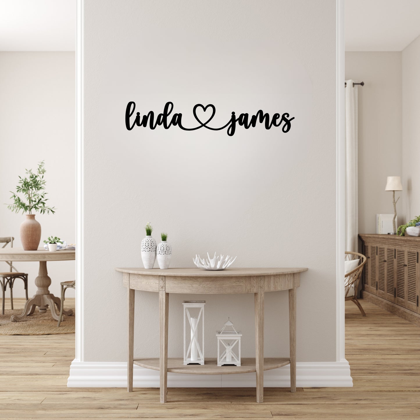 Personalized LoveLink Metal Wall Sign (No Tails)