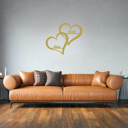 Personalized Hearts Metal Wall Sign