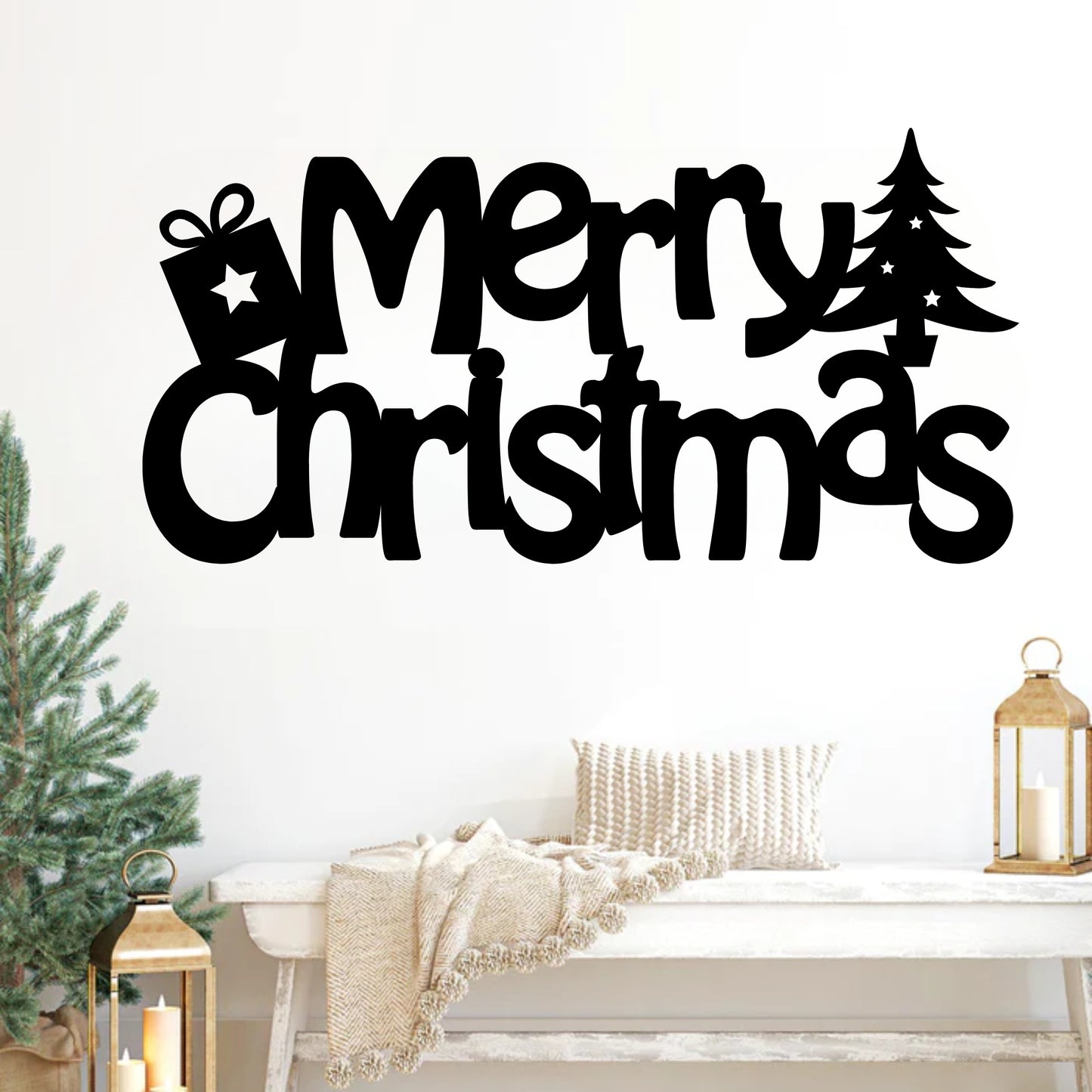 Merry Christmas Metal Wall Art