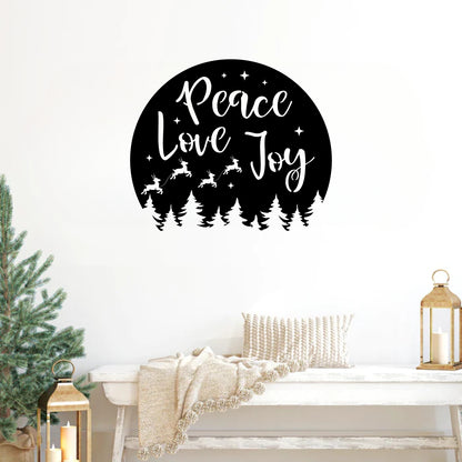 Peace Love Joy Metal Wall Art