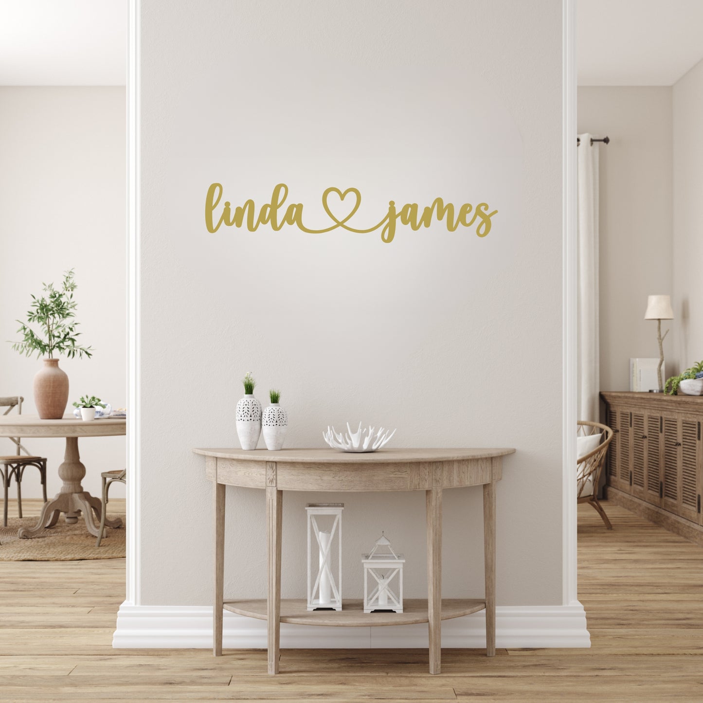 Personalized LoveLink Metal Wall Sign (No Tails)