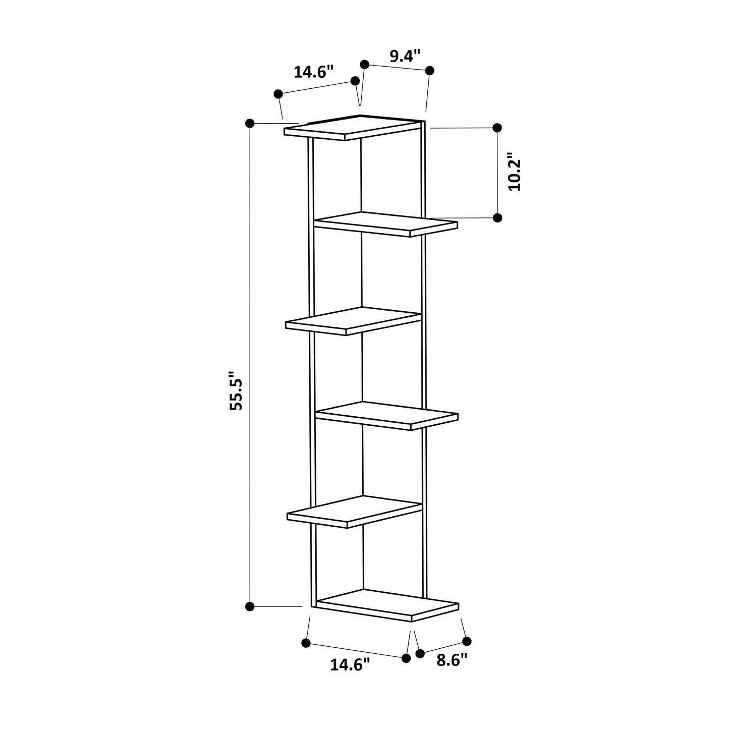 Haab Corner Bookcase